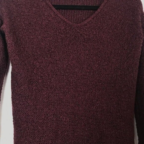 GARAGE Clothing burgundy knit sweater v - Picture 3 of 4